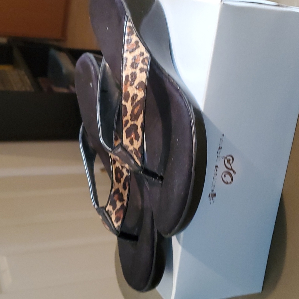 Aerosols leopard print wedge sandal